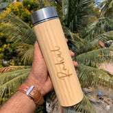 Wood and steel reusable bottles for gifting